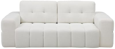 Vente-unique Tweezitsbank in witte bouclé stof SOPELANA