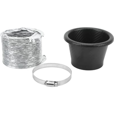Turbo Luchtinlaat Pijp Trechter Kit Universeel Rubber Koolstofvezel Patroon voor de Meeste Voertuigen black