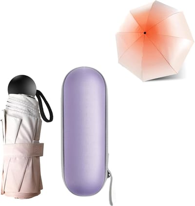 Framehack - Opvouwbare reisparaplu met 8 ribben mini-paraplu, kleine uv-paraplu, mini, anti-uv, compacte paraplu, winddicht, sterke draagbare tas, paraplu met capsulehoes, voor mannen en vrouwen