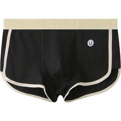 Boxer pour hommes, sous-vêtements taille moyenne, ceinture élastique, patchwork de couleurs, slips, culottes côtelées convexes en U, usage quotidien XXXL noir