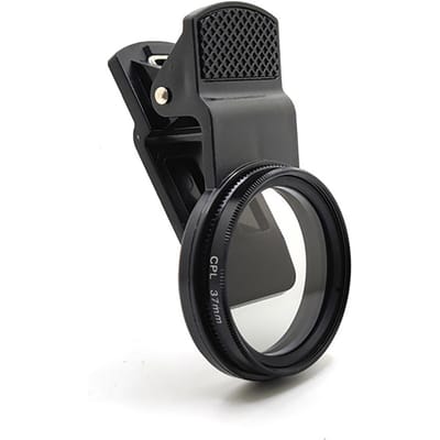 37mm CPL Mobiele Telefoon Polarisator Universele Clip-On Circulair Polarisatiefilter voor Reflecterend Licht gray