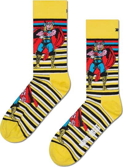 Happy Socks MARVEL Avengers Thor Sock - unisex sokken - geel - Unisex - Maat: 41 - 46