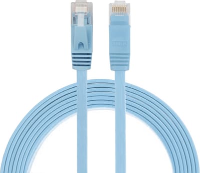 By Qubix internetkabel - 2 meter - cat 6 - Ultra dunne Flat Ethernet kabel - Netwerkkabel (1000Mbps) - Blauw - UTP kabel - RJ45 - UTP kabel