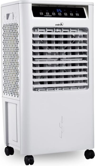Verdampingskoeler - Luchtkoeler Ionisator - Zomerse Hitte Bestrijden - Touchscreen Afstandsbediening - 68.5 cm Hoog - Wit en Zwart