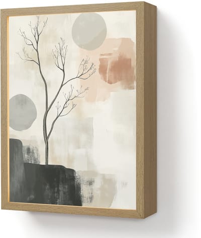 Wandlamp 30x40 cm - Oplaadbaar - Wabi sabi - Beige - Plant - Wandlampen binnen woonkamer - Slaapkamer lamp - Decoratieve nachtlamp - Vloerlamp draadloos