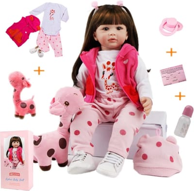 Levensachtige Babypop - Reborn pop Meisje - Cadeau voor Kinderen - Zacht Silicone Vinyl - 60 cm - Roze