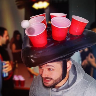 Beer Pong Hat - Beer Pong 2.0 - Opblaasbare Hoed - Grappig Spel