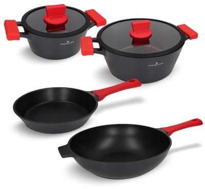 Zwieger Obsidian Pannenset 6 Delen met Anti-aanbaklaag