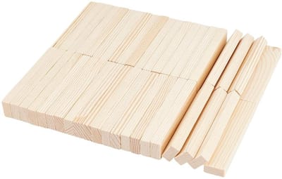 Dailygoods- Houten Plankjes 42 Stuks - 100 x 20 x 9,5 mm - Onbehandeld Hout - Knutselen/Graveren - Doe-Het-Zelfprojecten - Natuurlijke Nerf - Houten Blokken