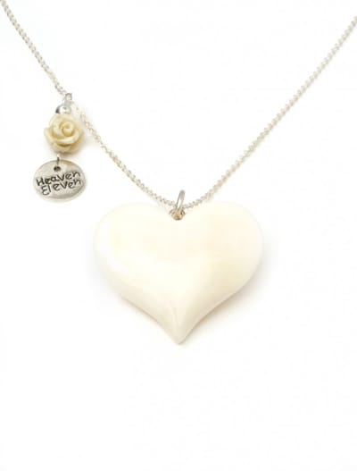 Heaven Eleven - dames - ketting - 925 - zilver - hart - hertegewei - 74cm