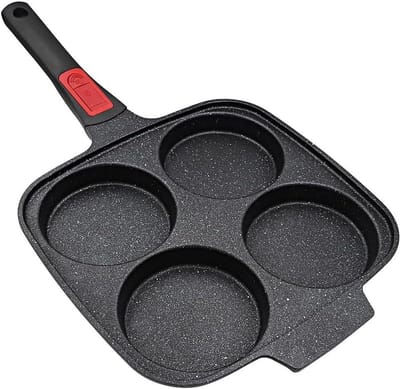10" Eierpan - Koekenpan voor eieren - Ontbijt bereiden - Verbeterde antiaanbaklaag - 10 inch - Zwart