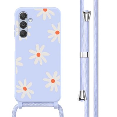 imoshion Hoesje - Geschikt voor Samsung Galaxy A25 (5G) - Siliconen design hoesje met koord - Lila Flower Distance