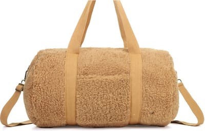 I'm Dutch Fluffy Teddy Duffle Bag Portillo Camel