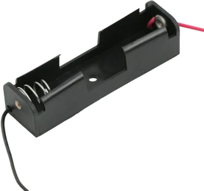 10x Batterijhouder AA – Voor 1 AA batterij – Met 12 cm draad – Zwart - 10 Stuks [05341]