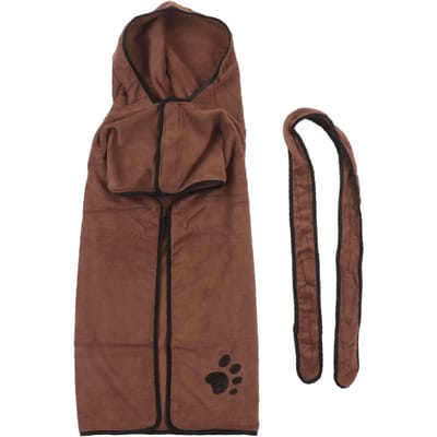 Hondenhanddoek Badjas Sterk Absorberend Zacht Warm Huisdier Hond Droogjas met Ceintuur voor Kat XL XL black