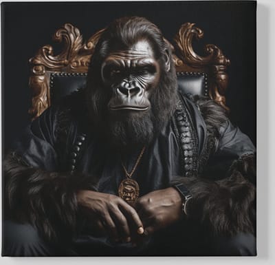 Vierkant Canvas Schilderij - Gorilla - Dieren - 40x40x2 cm