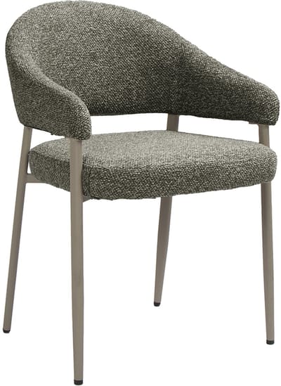 LABEL51 Sora Eetkamerstoel - Bruin - Royal Stof - Taupe Metaal - Stoel - Normale eetkamerstoel