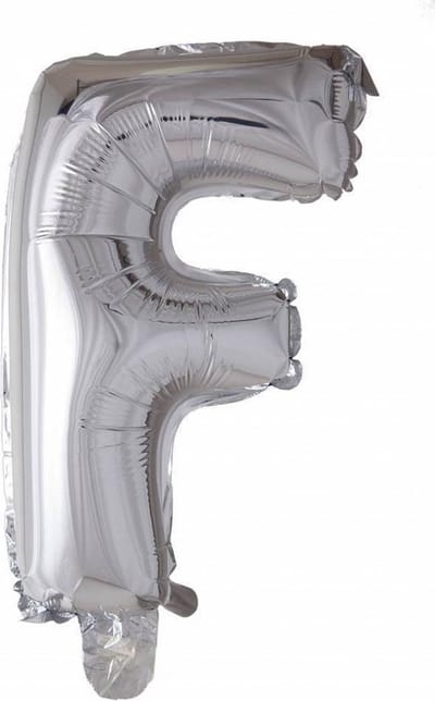 Wefiesta Folieballon Letter F 41 Cm Zilver
