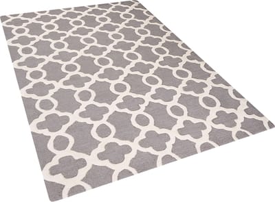 ZILE - Laagpolig vloerkleed - Lichtgrijs - 140 x 200 cm - Wol