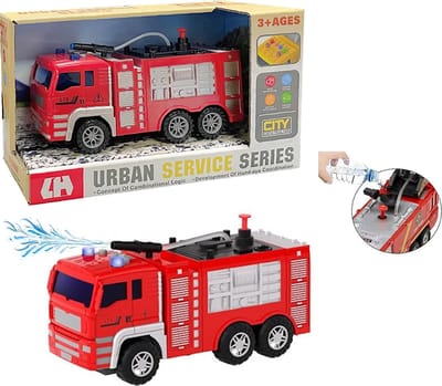 Brandweerwagen - Frictie met geluid en lichtjes - Urban service series 21CM