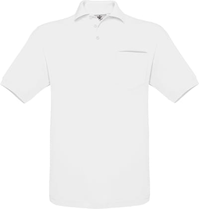 Unisex Polo Safran Pocket merk B&C Wit maat XXL