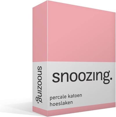 Snoozing - Hoeslaken - Eenpersoons - 70x200 cm - Percale katoen - Roze