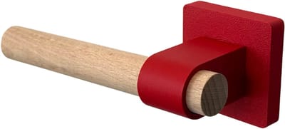 Home 3D® - Deurklink Rood – Vierkant Rozet – Beukenhout – Voor Binnendeur / Interieurdeur – Gemakkelijk te monteren – Stijlvolle deurkruk