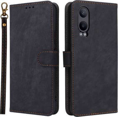 Coverup Hoesje - Geschikt voor OnePlus Nord CE4 Lite 5G Hoesje - Coverup Book Case met Koord - Zwart