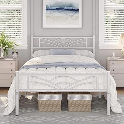 Metalen Bedframe 90 x 190 cm - Modern Tienerbed met Lattenbodem - Perfect voor Slaapkamer en Logeerkamer