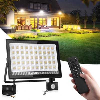 100 W LED Schijnwerper met Beweging Detector - Outdoor Veiligheidslicht met Afstandsbediening