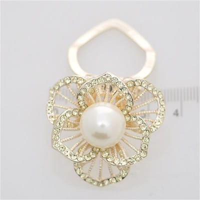 Sjaalgesp Sjaal Vastzetgesp Hoek Gesp Mode Strass Parel Zijde Broche beige