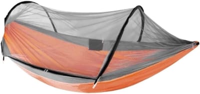 Hangmat met Klamboe - Kampeerhangmat Buiten - Ontspanning en Reizen - Automatische Snelopening - Voor Eén Persoon - Blauw