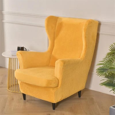 Verdikken Pluche Oorfauteuilhoes Stretch Fauteuilhoezen Afneembaar Wasbaar Elastisch Eénpersoonsbankhoezen met Zitkussenhoes