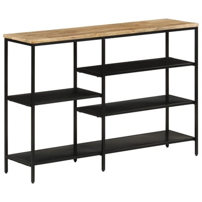 vidaXL - Wandtafel - 110x30x75 - cm - massief - ruw - mangohout - en - ijzer