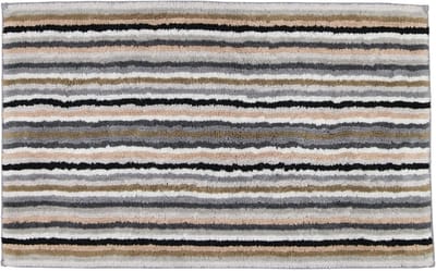 Badkamertapijt - Badmat vloerkleed - Douche en bad - Omkeerbaar gestreept design - 60x100 cm - Donkergrijs