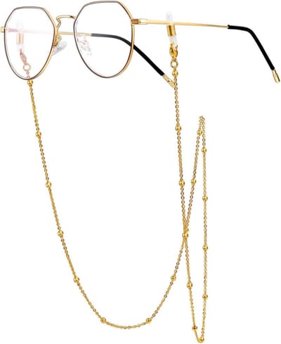 Brillenketting Roestvrij Staal - Ketting voor Bril - Bril Dragen - Sterke Sluitingen - 71 cm Lang - Zilver Goud Zwart