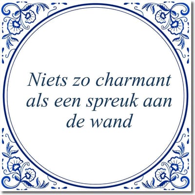 Tegeltje met hangertje - Niets zo charmant als een spreuk aan de wand