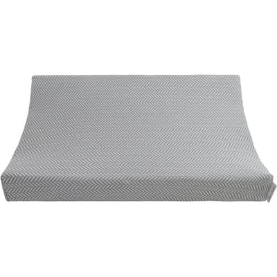 Baby's Only Gebreide baby aankleedkussenhoes - Waskussenhoes met visgraatmotief - Overtrek verzorgingskussen Dawn - Nordic Blue/Ecru - 45x70 cm