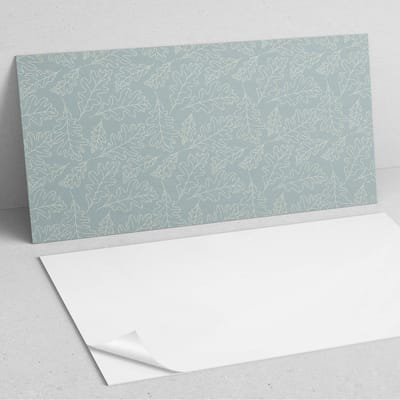 Coloray Wandpanelen Zelfklevend - Bladeren op een delicate achtergrond PVC Wandpaneel - 100 cm x 50 cm - Turkoois Wandbekleding Zelfklevend - 1 stuk - Bloemen en planten Wandpanelen Zelfklevend - Wandpaneel Keuken - Wandpanelen Badkamer