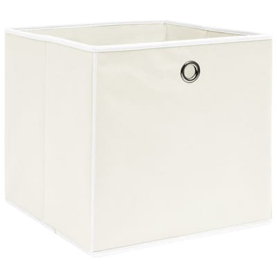 vidaXL - Opbergboxen - 10 - st - 32x32x32 - cm - stof - wit