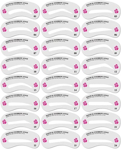 Wenkbrauw Stencils Kit - Brow Stempel Tool - Vormgeven Gezicht - 24 Verschillende Vormen