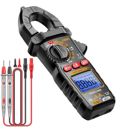 Stroomtang Multimeter - Digitaal Meetapparaat - Elektrische Diagnostiek - Zaklamp Achtergrondverlichting - 6000 Tellingen - Zwart