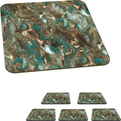 Onderzetters voor glazen - Luxe - Marmer print - Patronen - Verf - 10x10 cm - Glasonderzetters - 6 stuks