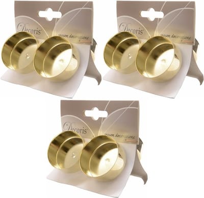 Decoris Kerststukjes theelichthouders - 12x st - goud - D4,2 x L7,5 cm - ijzer - kaarsenhouders