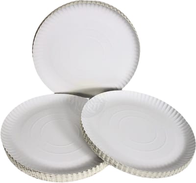 KURTT - 100 stuks papieren borden - Ø 26cm - kartonnen borden - wegwerp borden papieren schaaltjes -wegwerpservies - taartborden - feestborden - papieren borden - gebaksbordjes