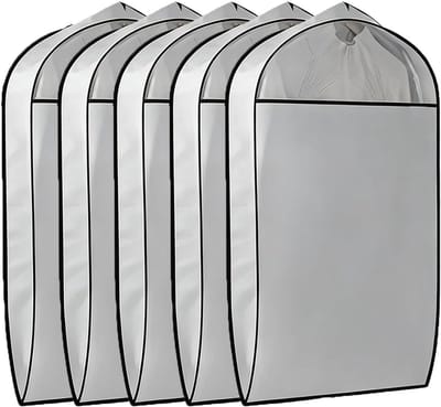 Kledinghoezen Set - Kledingbeschermers Opbergen - Kleding Beschermen - Ademend Non-woven Materiaal - 60x110x11 cm - Grijs