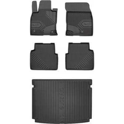 Frogum Voordeelset - Automatenset No.77 + Dry Zone Kofferbakmat - Geschikt voor Ford Kuga III (vanaf 2019) - Titanium uitvoering - TPE Rubber - Zwart