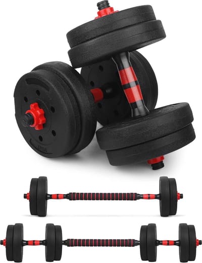 Dumbbell Set van 2 - Halterset met Gewichten en Verlengstang voor Home Fitness Apparatuur