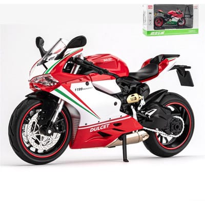 1:12 1199 Panigale Alliage Course Moto Modèle Moulé sous Pression Métal Jouet Rue Sport Moto Modèle Son et Lumière Cadeau Enfants