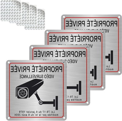 Waarschuwingsbord Toezicht - Camerabewaking Bord - Veiligheid Vergroten - Aluminium Bord - 15x15 cm - Zilverkleurig